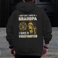Mens Before I Was A Grandpa I Was A Firefightergifts Zip Up Hoodie Back Print