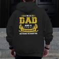 Mens I'm A Dad And Lifeguard Nothing Scares Me Summer Zip Up Hoodie Back Print