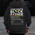 Men's Junenth Black Father Nutrition Facts Father's Day Zip Up Hoodie Back Print