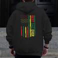 Mens Juneteenth Best Dad Ever American Flag For Father's Day Zip Up Hoodie Back Print