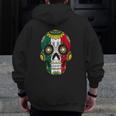 Mens Mexician Dia De Los Muertos Men Sugar Skull Day Of Dead Men Zip Up Hoodie Back Print