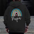 Mens Papa Rainbow For Dad Family Matching Zip Up Hoodie Back Print