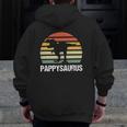 Mens Pappysaurus Dinosaur Lover Mens Cool Father's Day Retro Zip Up Hoodie Back Print