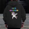 Mens Playeras De Unicornio Para Familia Papa Unicornio Zip Up Hoodie Back Print