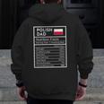 Mens Polish Dad Nutrition Facts National Pride For Dad Zip Up Hoodie Back Print