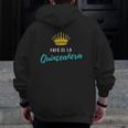 Mens Quinceanera Papa Dad Father Turquoise Theme Party Quince Zip Up Hoodie Back Print