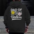 Mens Retro Vintage Father's Day Dad Softball Baseball Lover Zip Up Hoodie Back Print