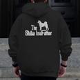 Mens Shiba Inu Dog Father's Day Doxie Dog Puppy Daddy Zip Up Hoodie Back Print