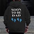 Mens Soon To Be Dad New Dad Twin Boys Pregnancy Men's Father Zip Up Hoodie Back Print