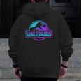 Mens Unclesaurus Dinosaurrex Father's Day For Dad Zip Up Hoodie Back Print