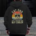 Mens Vintage Cat Dad Regular Dad Proud Daddy Meowica Fathers Day Zip Up Hoodie Back Print