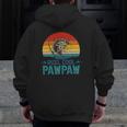 Mens Vintage Fishing Reel Cool Pawpaw Grandpa Paw Paw Father's Day Zip Up Hoodie Back Print