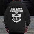 Mens Woodworking Woodworker Carpentry Beard Zip Up Hoodie Back Print