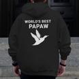 Mens World's Best Papaw Duck Hunters Grandpa Zip Up Hoodie Back Print