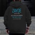 Mens Zayde Like A Regular Grandpa Definition Cooler Zip Up Hoodie Back Print