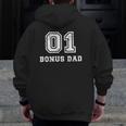 Number One No 1 Bonus Dad Zip Up Hoodie Back Print