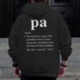Pa Definition Noun Grandpa Defined Father's Day Zip Up Hoodie Back Print