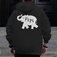 Papa Africa Elephant Father Matching For Dad Zip Up Hoodie Back Print