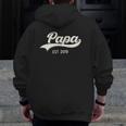 Papa Est 2019 Soon To Be Grandpa To Be Announcement Zip Up Hoodie Back Print