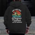 Papasaurus Rex Dinosaur Paparex Father's Day Dino Zip Up Hoodie Back Print