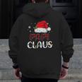 Papi Claus Christmas Santa Hat Buffalo Matching Family Zip Up Hoodie Back Print