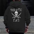 Pirate Dad Awesome Skull And Swords Halloween Tee Zip Up Hoodie Back Print