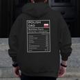 Polish Dad Nutrition Facts Fathers Day Hero Zip Up Hoodie Back Print