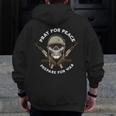 Pray For Peace Prepare For Dad Father Zip Up Hoodie Back Print