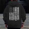Promoted To Abuelo New Grandpa Vintage American Flag Zip Up Hoodie Back Print