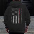 Promoted To Daddy Est 2023 First Time Dad Mens Zip Up Hoodie Back Print
