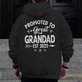 Promoted To Great Grandad 2022 First New Dad Grandpa Grandpa Zip Up Hoodie Back Print