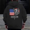 Proud Cattle Dog Heeler Dad American Flag Patriotic Dog Zip Up Hoodie Back Print