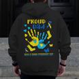 Proud Dad Down Syndrome Awareness T21 Zip Up Hoodie Back Print