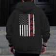 Proud Papa Usa Flag Father's Day Tee From Grandchildren Zip Up Hoodie Back Print
