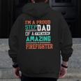 Proud Stepdad Of A Freakin Awesome Firefighter Stepfather Zip Up Hoodie Back Print