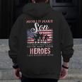 Proud World War 2 Veteran Son Ww2 Grandchild Zip Up Hoodie Back Print