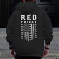 Red Friday Remember Everyone Veteran Deployed Zip Up Hoodie Back Print Red Friday Remember Everyone Veteran Deployed Zip Up Hoodie Back Print