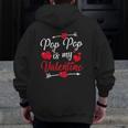 Retro Hearts Pop Pop Is My Valentines Day Father's Day Zip Up Hoodie Back Print