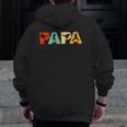 Retro Karate Dad Papa Karate Father Zip Up Hoodie Back Print
