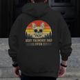 Retro Vintage French Bulldog Best Frenchie Dad Ever Classic Zip Up Hoodie Back Print