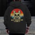 Retro Vintage French Bulldog Best Frenchie Dad Ever Dad Zip Up Hoodie Back Print