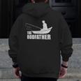 The Rodfather Nature Lover And Fisher Zip Up Hoodie Back Print