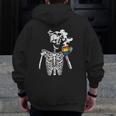 Skeleton Drinking Coffee Gay Pride Skull Lgbt-Q Ally Zip Up Hoodie Back Print
