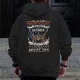 Skull I'm A Grumpy Old Man I Was Born In October Zip Up Hoodie Back Print