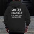 Soccer Grandpa Father's Day Grandfather Men Sport Top Zip Up Hoodie Back Print