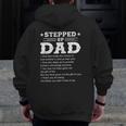 Stepped Up Dad One Who Made The Choice To Love Child Father's Zip Up Hoodie Back Print