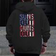 Suns Out Guns Out Fourth Of July Muscles Zip Up Hoodie Back Print