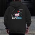Trans Papa Bear Proud Dad Rainbow Transgender Father's Day Zip Up Hoodie Back Print