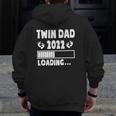 Twin Dad Of Twins 2022 Expecting Twin Dad Father's Day Cute Zip Up Hoodie Back Print