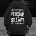 I Have Two Titles Veteran And Grampy Proud Us Army Zip Up Hoodie Back Print